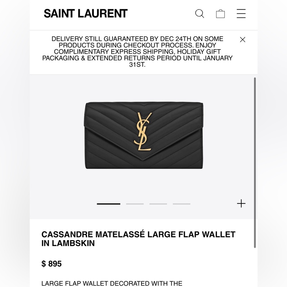 Reserved -Black YSL Cassandre Flap wallet on chain gold - Picture 14 of 16